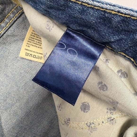 Pilcro Anthropologie High Rise Wide Leg Ankle Blue Denim Jeans Size 29 - Picture 9 of 15